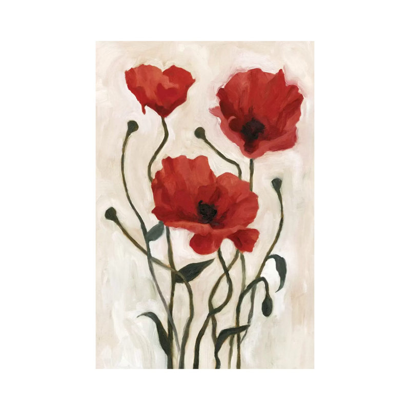 Poppy Bouquet I by Emma Scarvey - Wrapped Canvas Print, 101.6 cm H x 66.04 cm W x 3.175 cm D