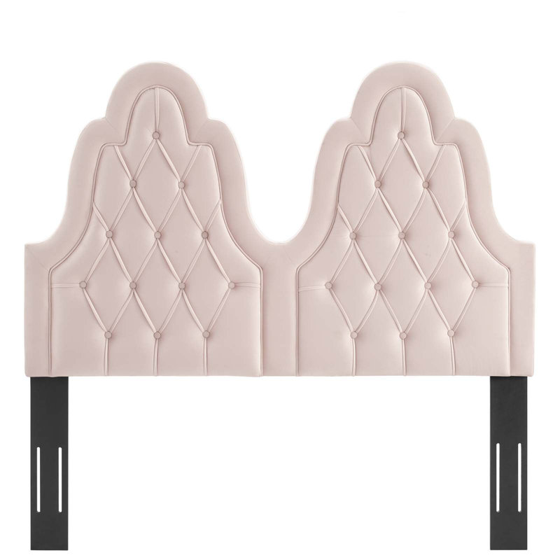 Augustine Tufted Performance Velvet Headboard, Pink, King/California King