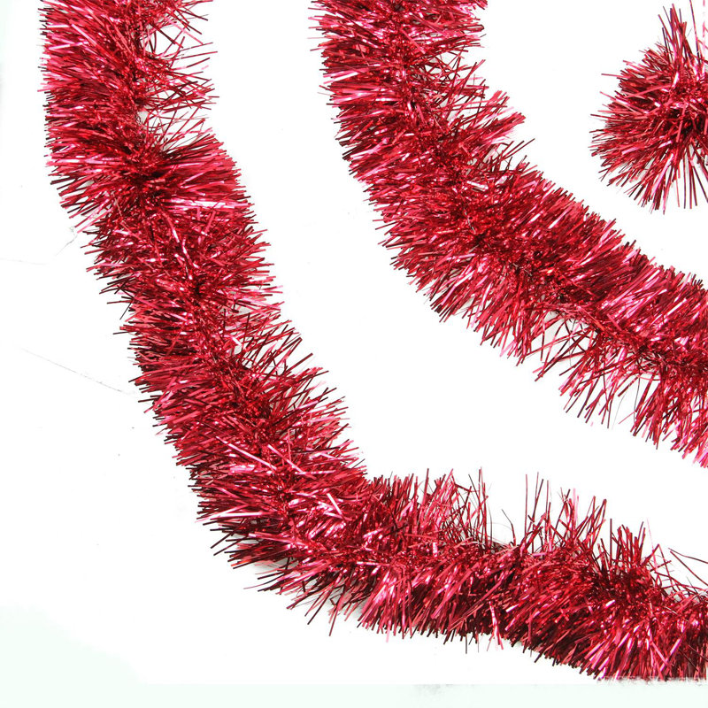 Guirlande de Noël Tinsel - non éclairée, Red, 50' L x 4" W