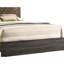 Grand lit transitionnel - tête de lit tapissier gris avec revêtement et sommier tapissier gris-1041609274