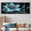 Modern White And Blue Glass Lilies Photo II - Lilies Canvas Art Set