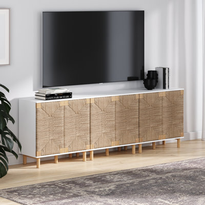 Armoire d'appoint Debets avec tablettes réglables et base en bois massif