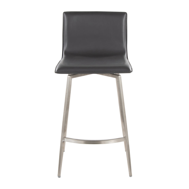 Mara Upholstered 26" Fixed-Height Counter Stool - Set Of 2, Gray