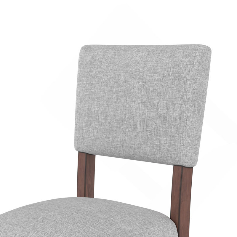 Ensemble de 4 tabourets de bar Mid-Century de 40,4 po avec dossier, tabourets de bar rembourrés en lin avec pieds en bois massif pour la salle à manger de l'îlot de cuisine (chaises 4 pièces)
