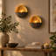 Appliques murales dorées Eclipse (lot de 2) de 16,5 cm pour bougies chauffe-plat