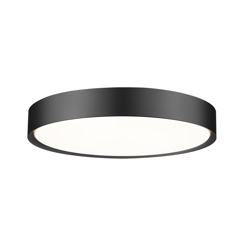 Plafonnier encastré 1 lumière Asalah, H 3 po x l 20 po x P 20 po, Noir mat