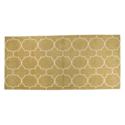 Tapis beige en laine noué à la main de conception unique noué à la main