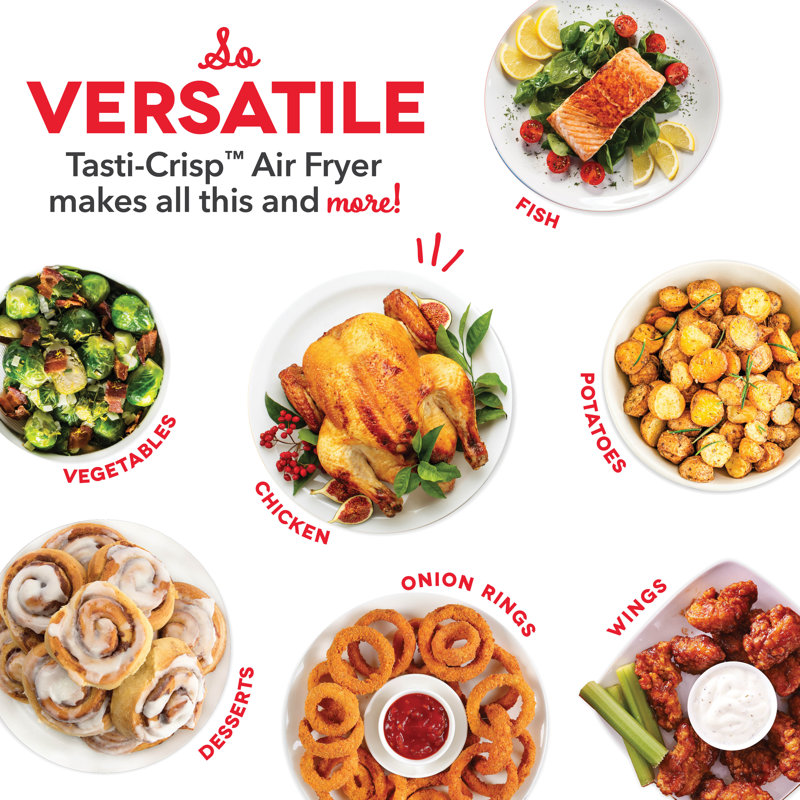 Friteuse à air DASH Tasti-Crisp 2,6 pte, Noir, noir, noir, noir