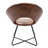 Coomer 26.75" Wide Faux Leather Barrel Accent Chair with Metal Base-2063006709