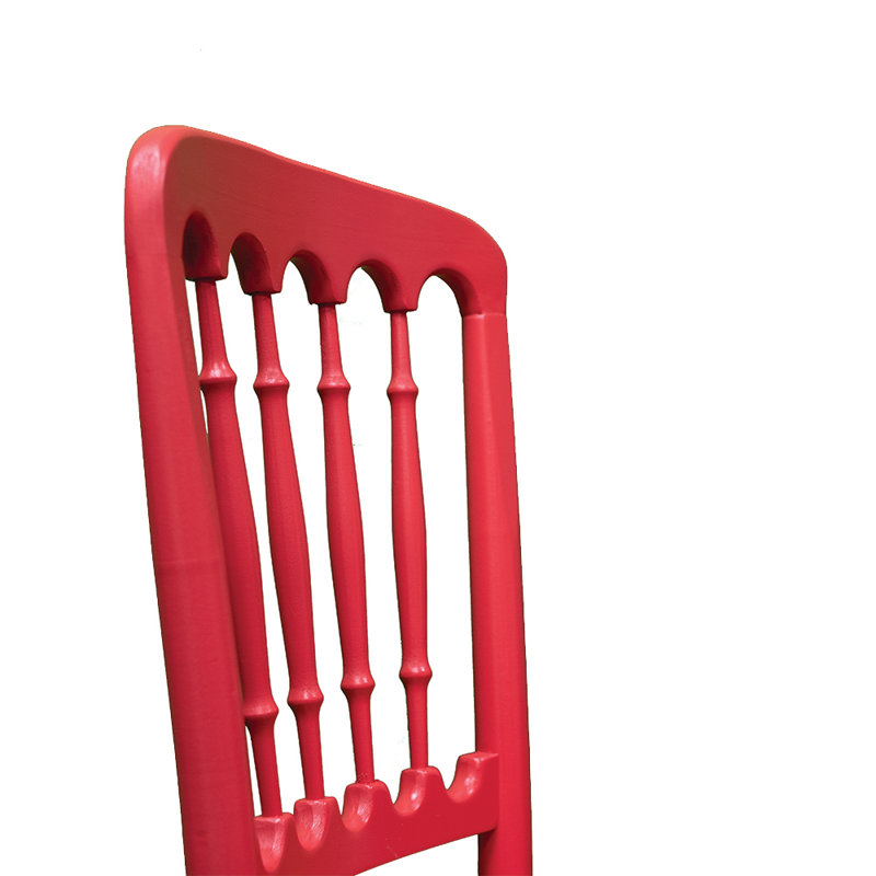Avalos 43cm H Polyester Blend Upholstered Slat Back Side Chair, Red, Pearl