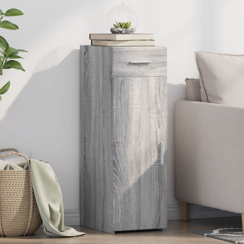 Neelum Sideboard, Grey/Sonoma, 93cm H x 30cm W x 42.5cm D