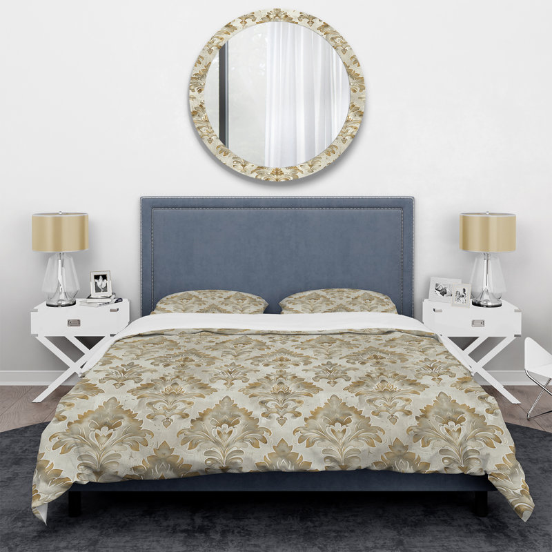 Ensemble de housse de couette beige Glam Damask II - Glam, Housse de couette très grand + 2 taies décorativ