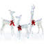  Grande famille de rennes de Noël 3 lumières avec lumières DEL et boucles 