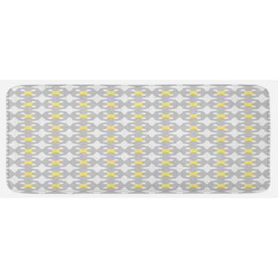Tapis de cuisine rétro en forme de étoile à motif géométrique rétro taupe et blanc pâle