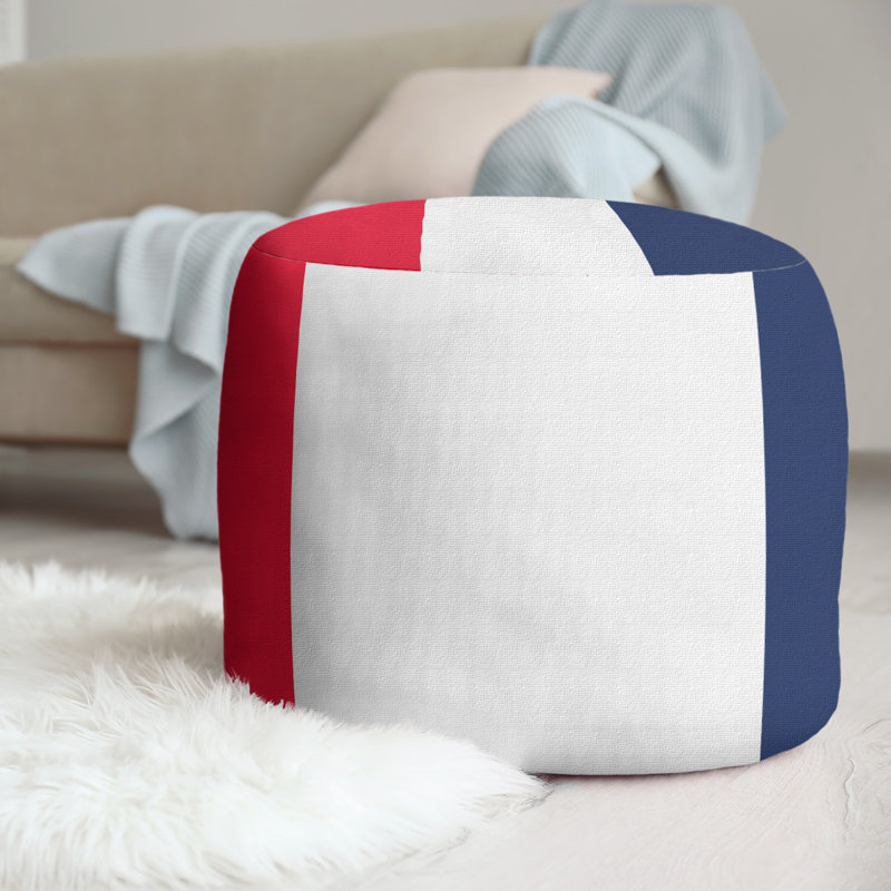 repose-pieds rond 20,5", Red/White/Navy Blue