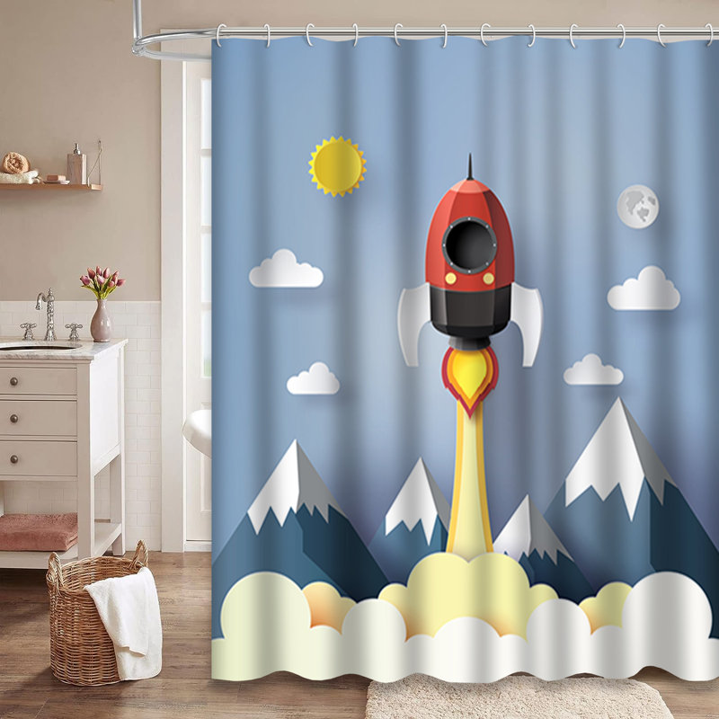 Rideau de douche avec 12 crochets Start Art Air, L 72 po x l 78 po