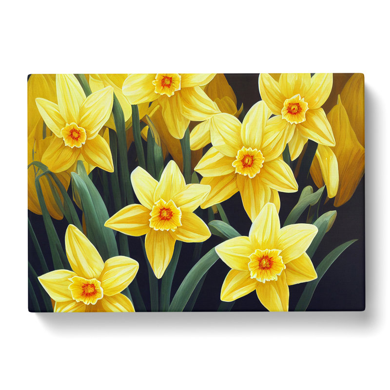 Ultimate Daffodil Flowers - Wrapped Canvas, 50cm H x 76cm W x 3cm D