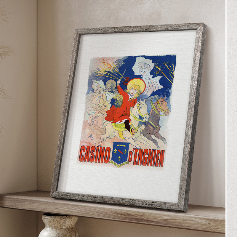 «Casino D'Enghien», reproduction encadrée - bois massif 49746, H 30 po x l 24 po