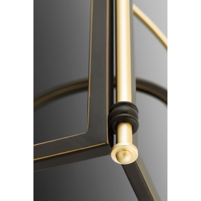 Luminaire suspendu rectangulaire 4 lumières lanternes Mcdonagh, H 19,63 po x l 10,13 po x l 10,13 po, Bronze antique