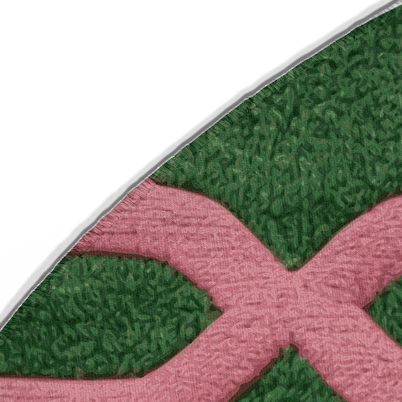 Tapis intérieur et extérieur rose Trellis, Rond 5 pi