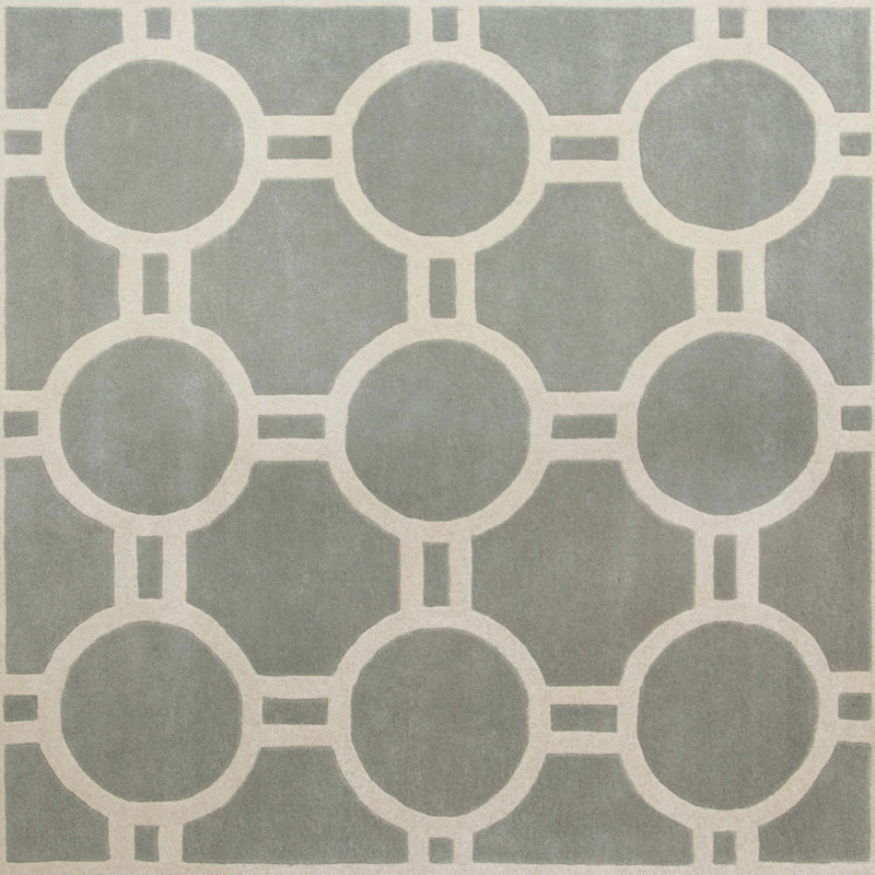 Teresita Hand Tufted Wool Geometric Rug, Square 7'