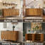 Buffet de rangement à double porte avec pieds en bois massif