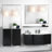 Glossy Black Bathroom Mirrors For Wall Wall Mounted Hanging Plates Mirror Farmhouse Mirror Modern Metal Framed Rectangular Mirror, Decorative Square Corner Mirror(Horizontal & Vertical)-1647012243-1647012266