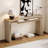 Rectangular Top Console Table with 2 Concealed Drawers, Thickened Legs-1207146547