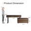 Table de coiffeuse 68,9 po avec 4 tiroirs de rangement en bois de noyer