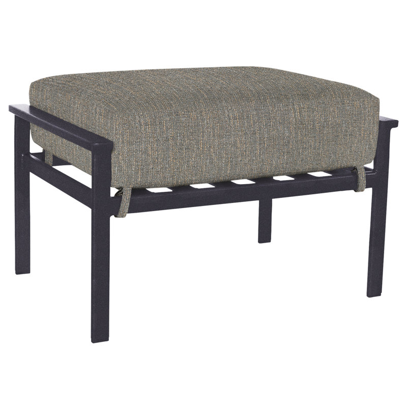 Marin Rectangle Outdoor Ottoman Patio Ottoman, Mainstreet Latte, Graphite