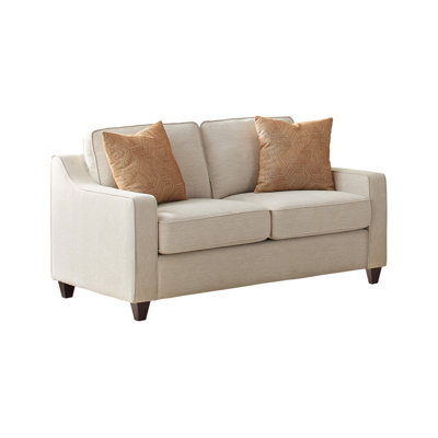 Causeuse avec accoudoirs carrés en chenille 63,25 po Saduak