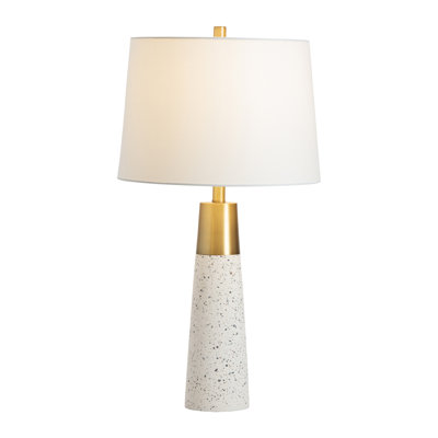 29.25" Metal Table Lamp With White Shade