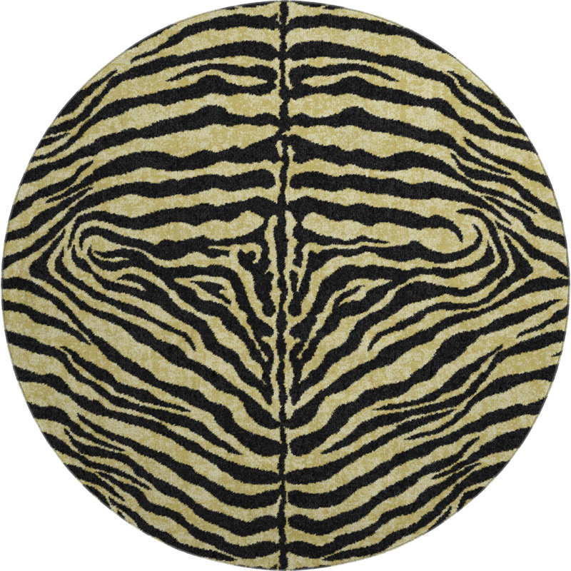 Premium Machine Washable Kishonna AMF42 Gilded Rug, Round 8'