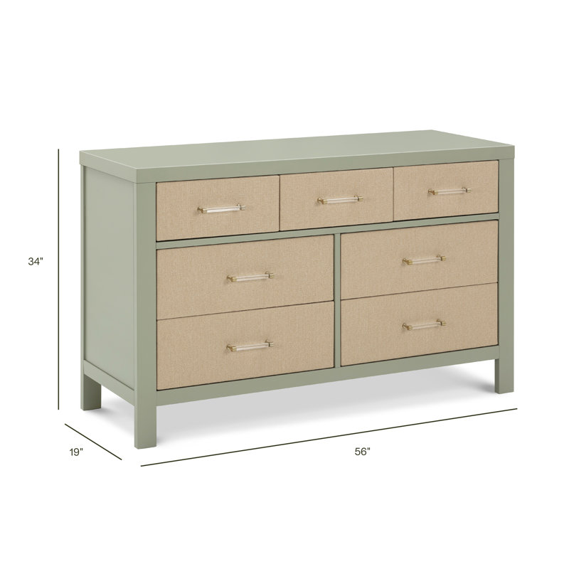 Eloise 7-Drawer Assembled Dresser, French Sage/Performance Sand Eco-Weave