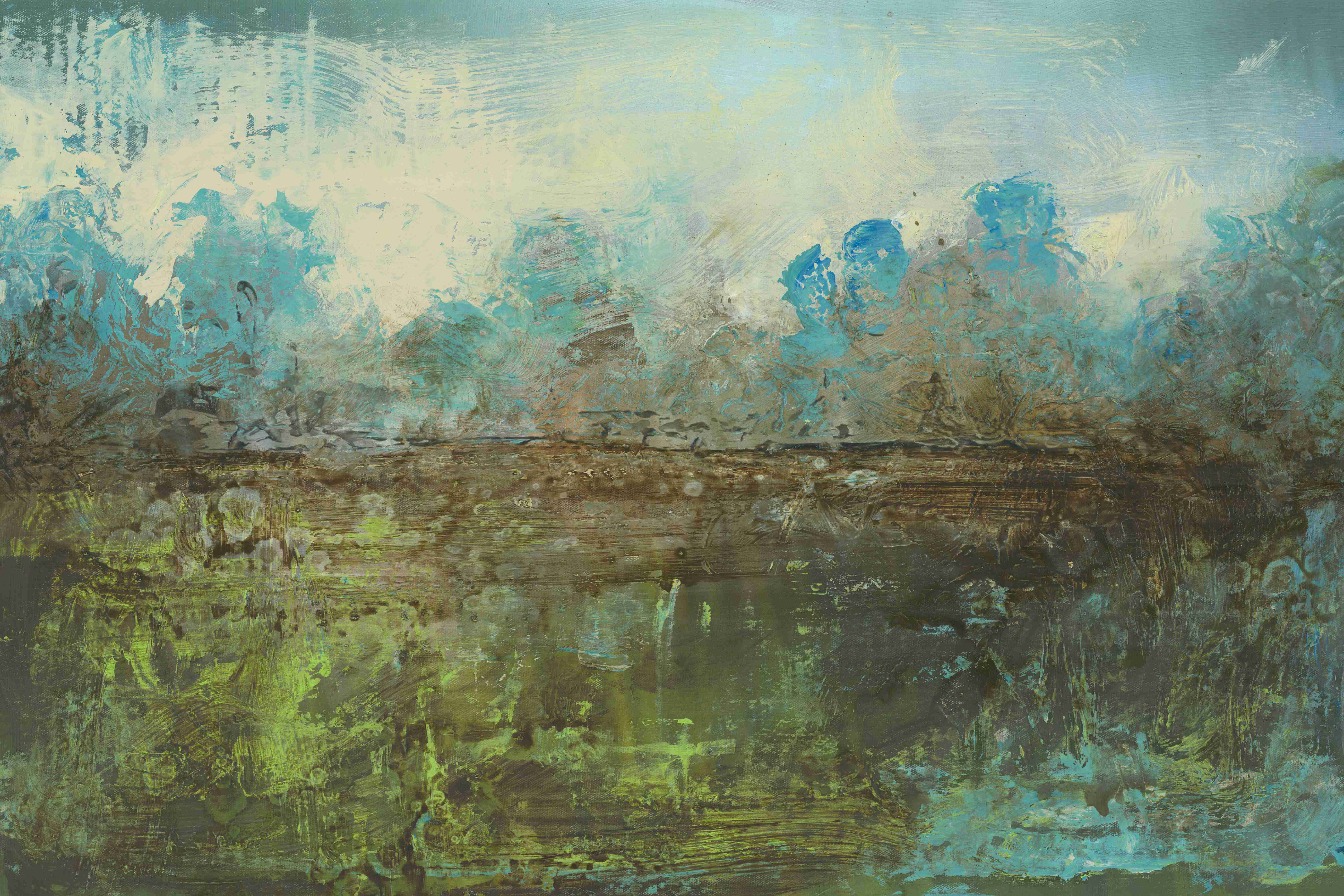 Winston Porter Textured Abstract Landscape - Wrapped Canvas Print ...