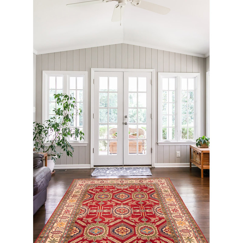 Tapis unique en laine noué à la main 6 pi 6 po x 9 pi 9 po nouvel âge Ogennaya