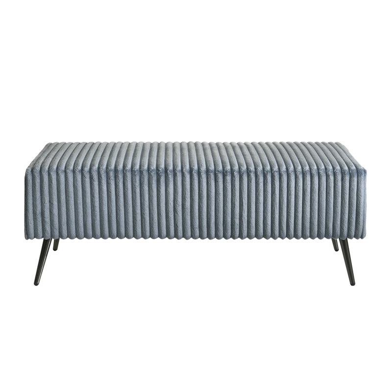 Banc rembourré en velours côtelé Mavela