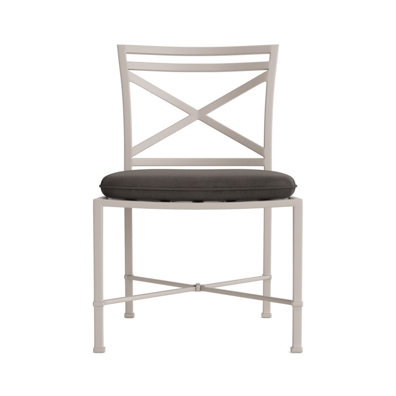 Venetian Outdoor Dining Side Chair, Dove Smooth, Fusion Charcoal, Brown