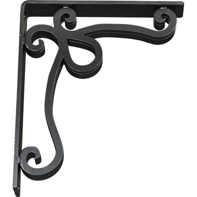 2"W x 10"D x 12"H Orleans Wrought Iron Bracket, (Triple center brace), Powder Coated Black
