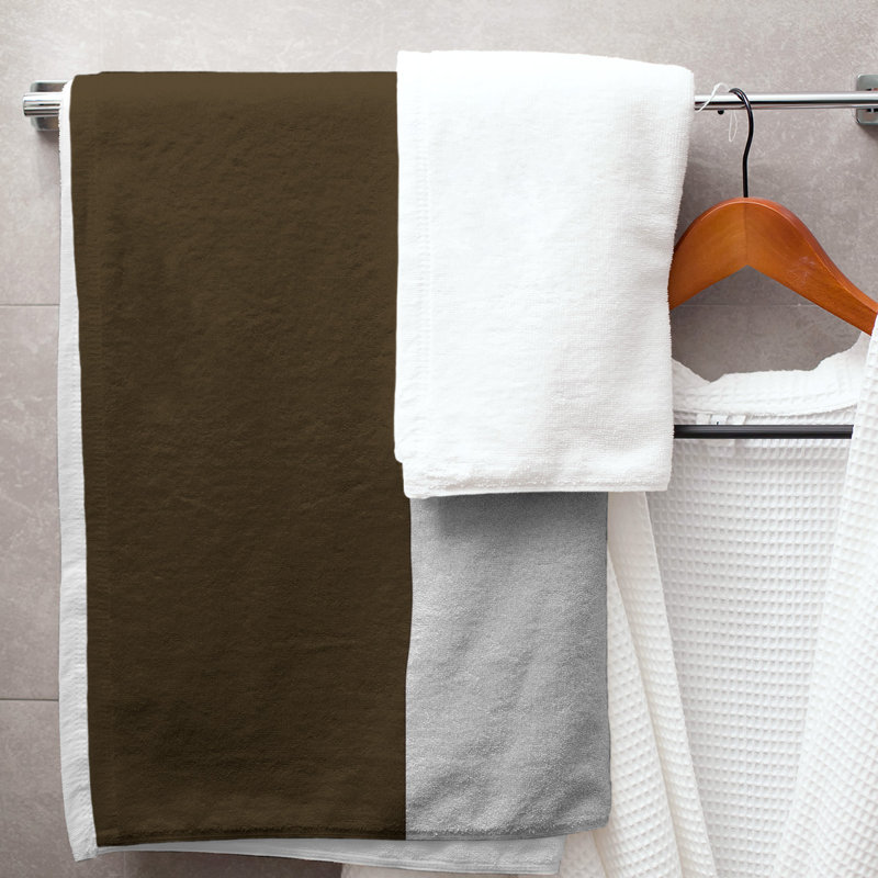 Bath Towel, Light Brown/White