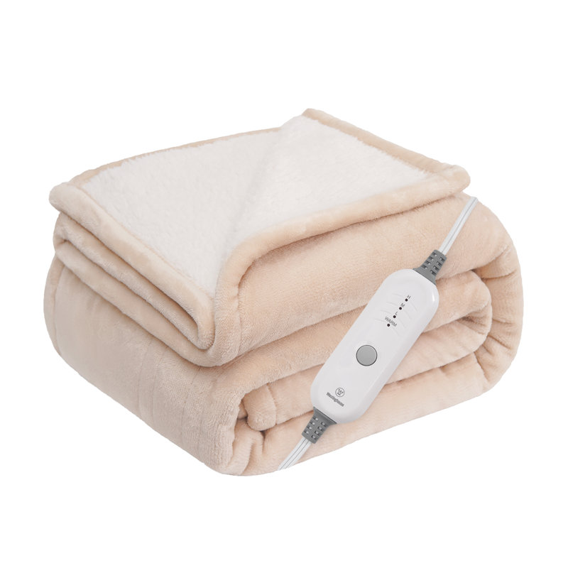 Couverture chauffante Westinghouse, couverture douce en flanelle à Sherpa, Jeté, Ivoire ivoire