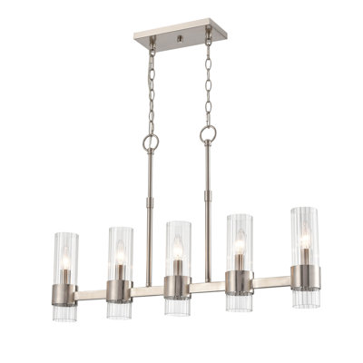 Fieldsvale 5 - Light Brushed Nickel Kitchen Island Pendant