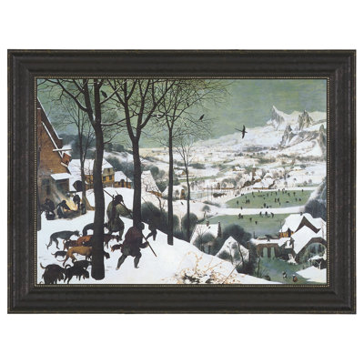 «The Hunters in the Snow, 1565» par Peter Brueghel l'Ancien, reproduction d'art encadrée