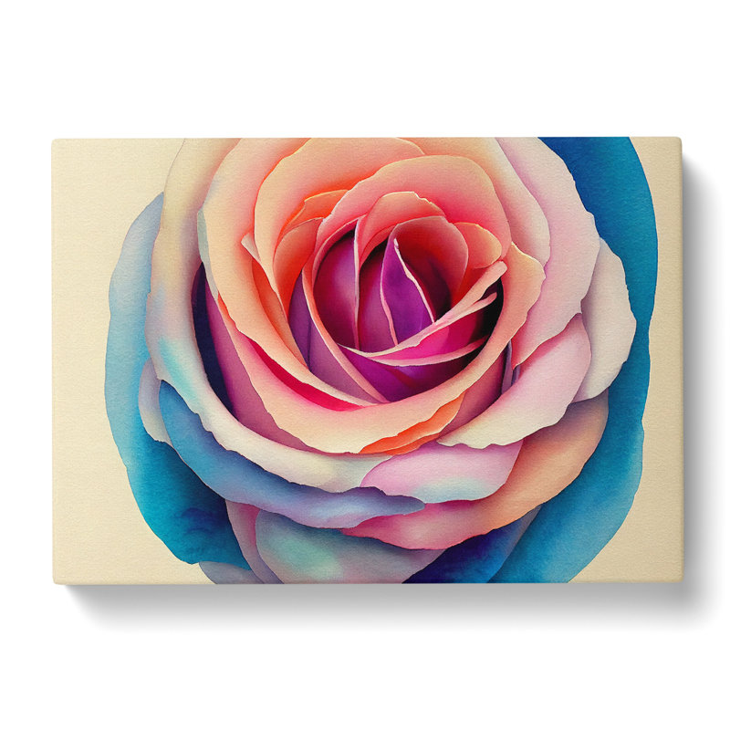 Watercolour Rose Flower Vol.4 - Wrapped Canvas, 40cm H x 60cm W x 3cm D