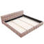 Structure de lit très grand avec chenille épaisse - tête de lit tapissier moderne rose sans sommier 88,5 po x 85,5 po x 24 po