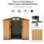 Remise de rangement extérieure 7 pi x 4 pi, acier, 4 évents, 2 portes coulissantes, spacieuse pour les outils de jardin, entretien de la pelouse, fournitures de piscine, unité jaune, 4 pi, garage galvanisé