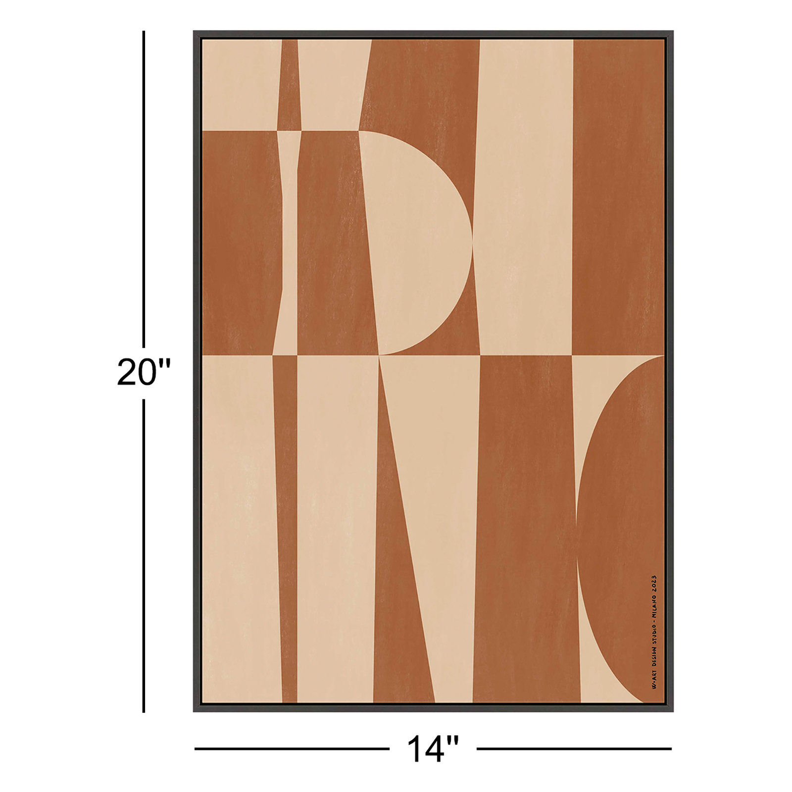 Hues Of Geometry by Romina Gadler, Black Canvas Framed, 20" H x 14" W