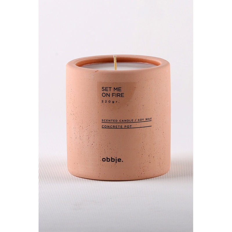 Premium Apple Cinnamon Scented Candle, Pink Concrete Design, 3.4 x 3.5 inches | 100% Concrete, Paraffin & Soy Blend | Long-Lasting Fragrance, Perfect for Home Decor & Relaxation, Stylish Addition to Any Space