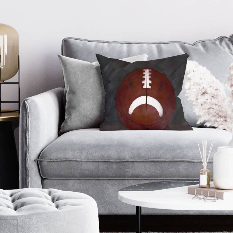 Football ball - 20"x20" Throw pillow cover - Poly twill - Print on demand, 20" x 20"