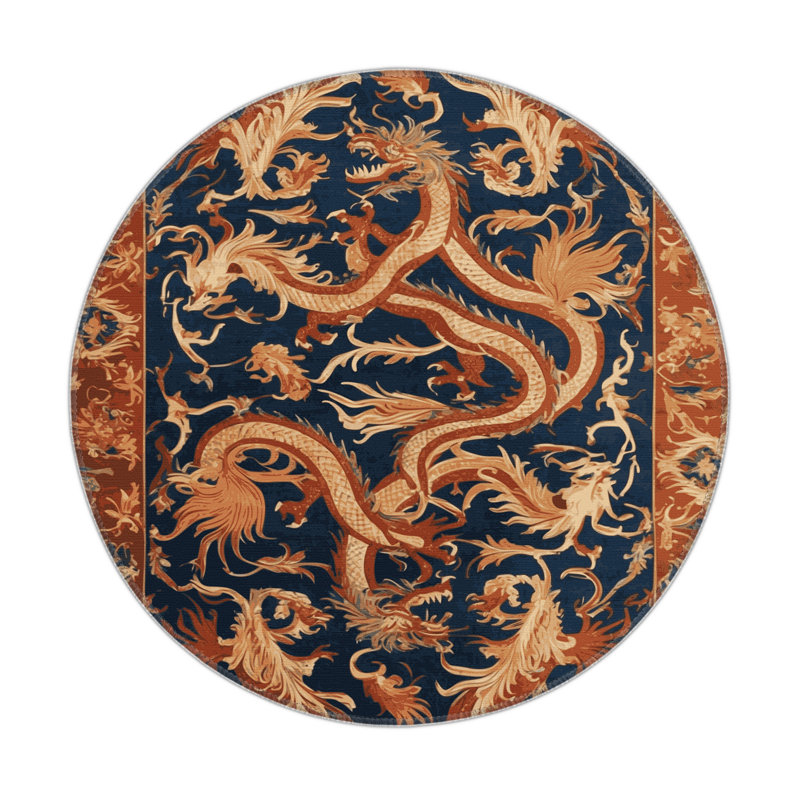 Tapis d'intérieur et d'extérieur brun français, Rond 5 pi